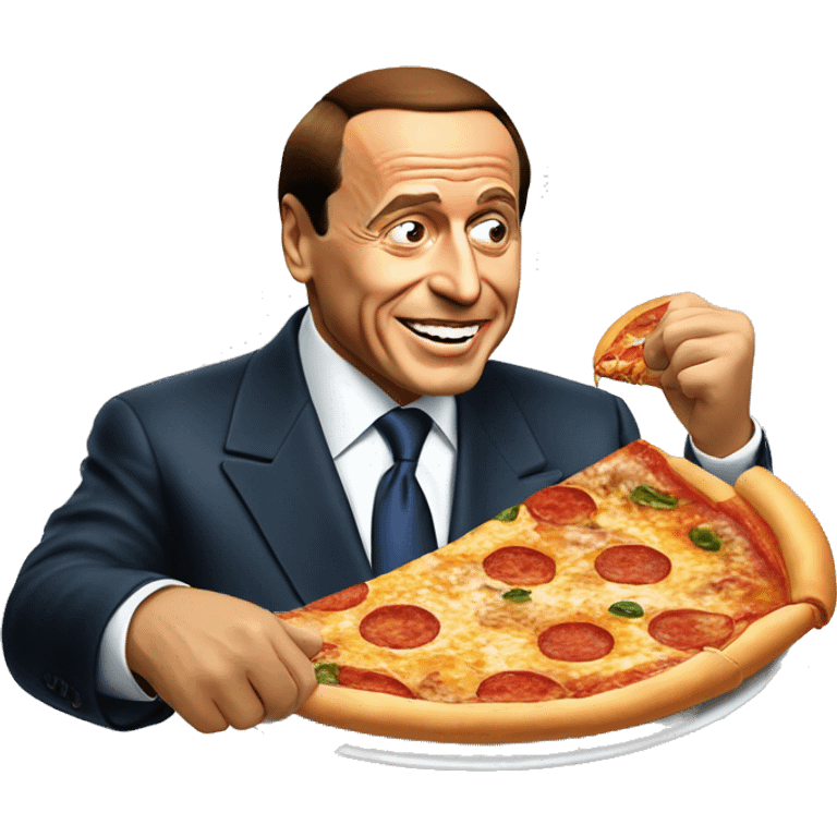 silvio berlusconi eating pizza emoji