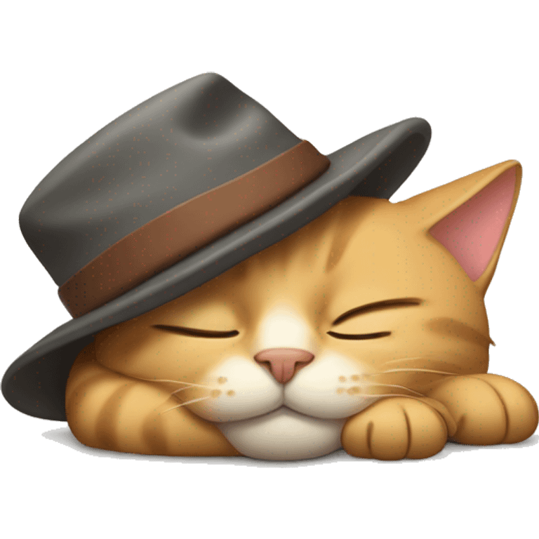 Sleeping cat with a sleepy hat  emoji