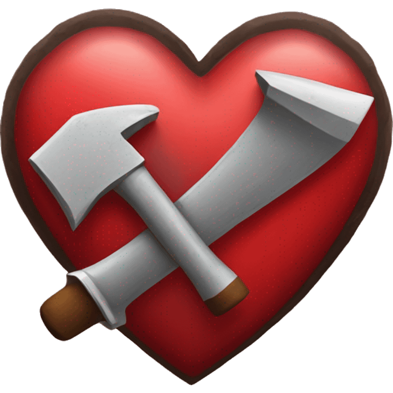 Hammer and sickle crossed in an X shape inside a heart emoji