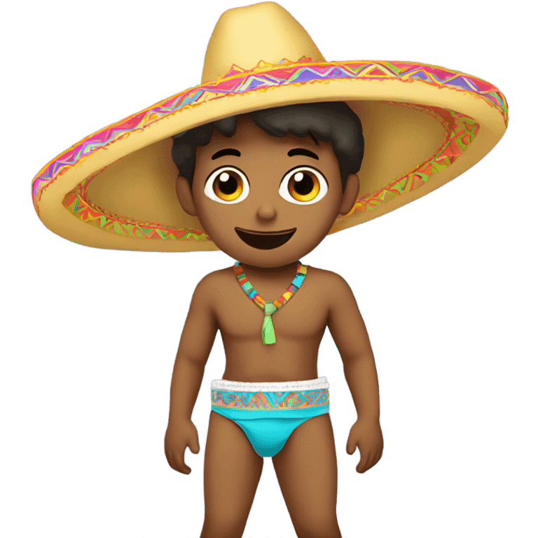 Boy in a diaper and sombrero  emoji