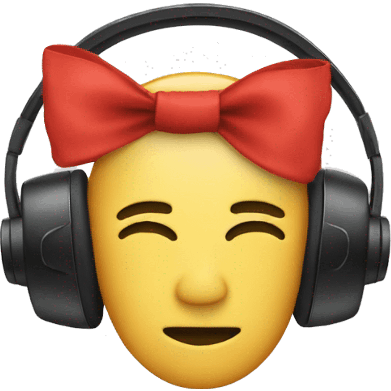 Head phones with a bow on them  emoji