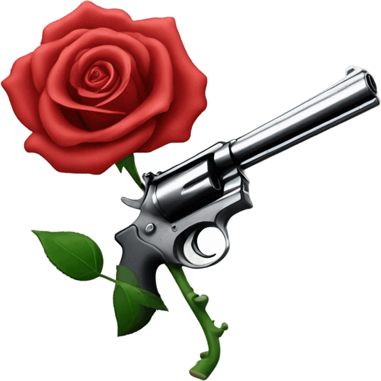 Red rose pistol  emoji