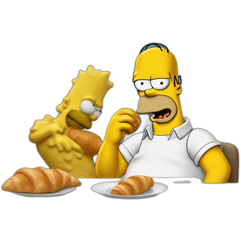 Homer Simpson eating croissant emoji