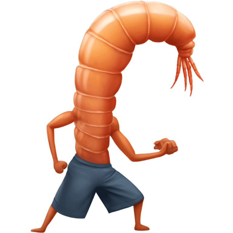 a shrimp at the gym emoji