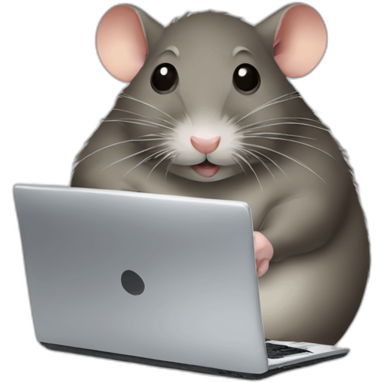 Fat Rat using a computer emoji