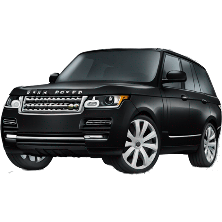 Black Range Rover with shinny wheels cartoon emoji