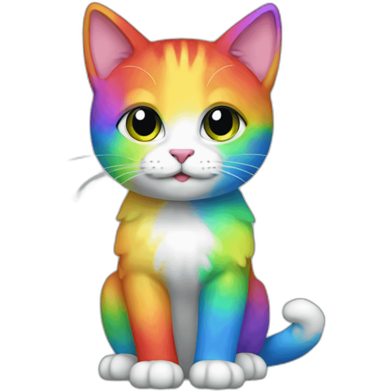 Rainbow Cat Full Body emoji