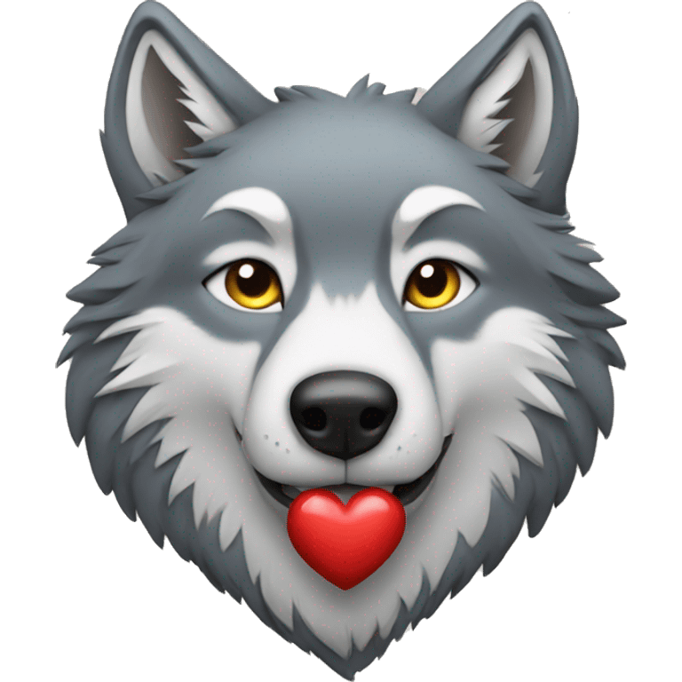 wolf with heart emoji