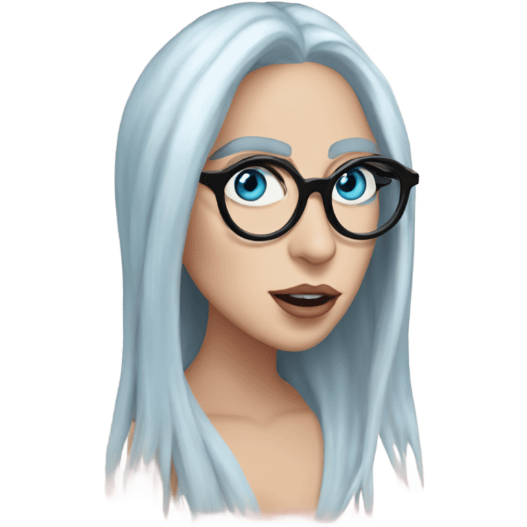 :lady-gaga-sing: blue eyes wearing glasses  emoji