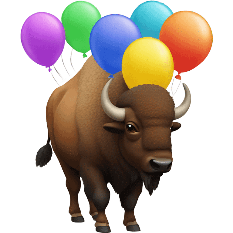 Bison with balloons emoji