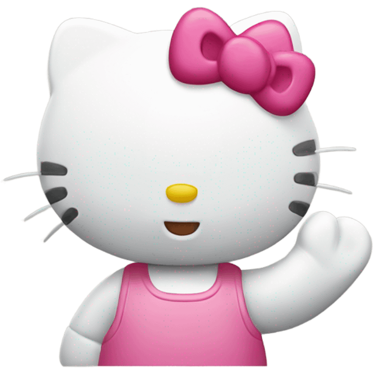 Hello kitty waving emoji