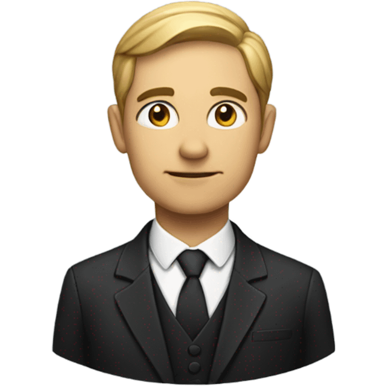 Guy with a suit holding a cross emoji