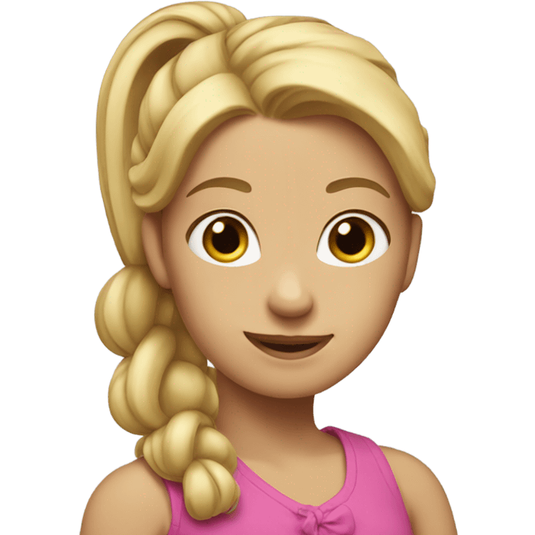 Girl whith blond hair and a pony emoji