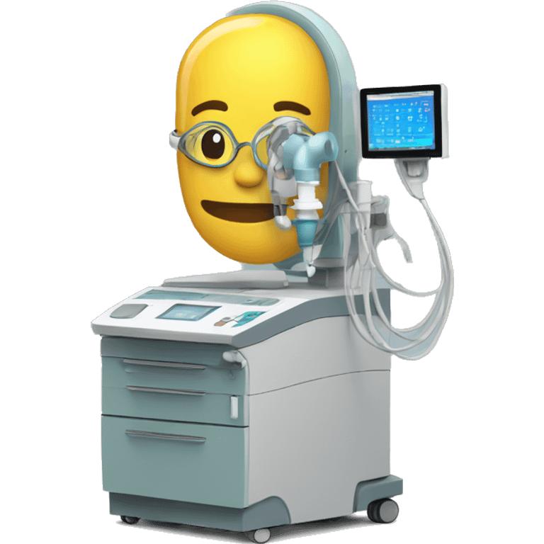 Emoji on a hospital CTI respiratory apparatus emoji