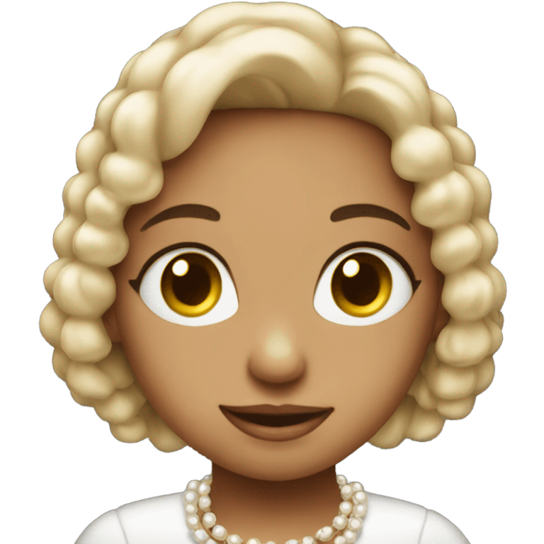 A cute girl wearing pearls emoji