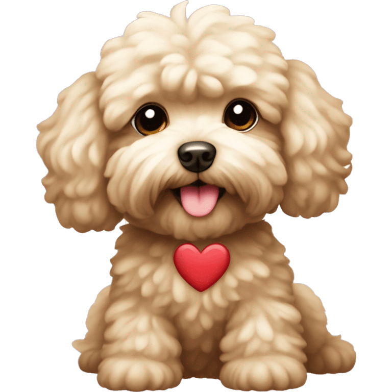 Maltipoo with heart  emoji