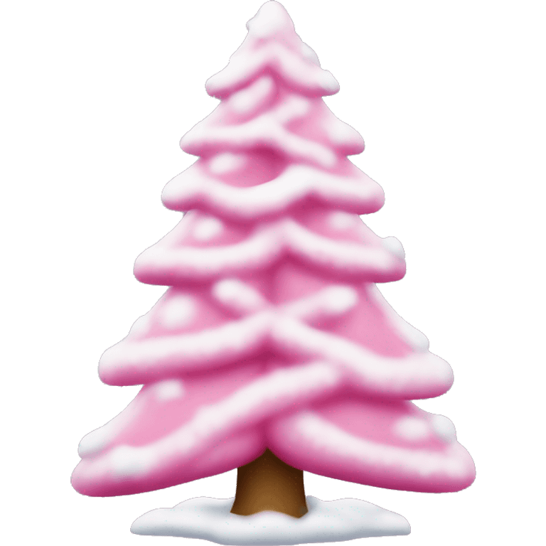 Pink snow Christmas tree emoji