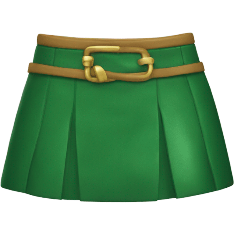 Green leather mini skirt isolated emoji