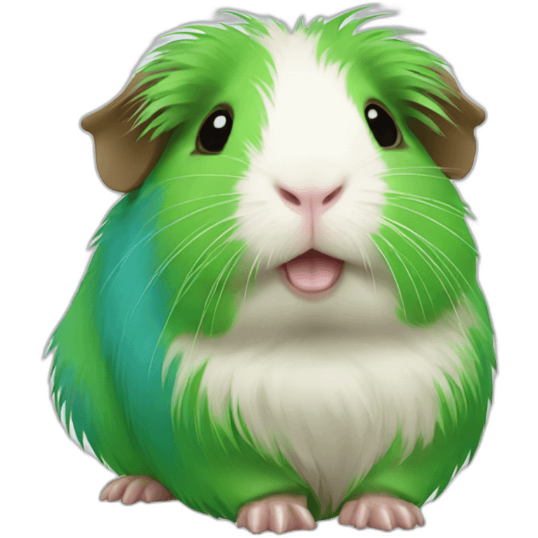 Guinea pig green with blue emoji