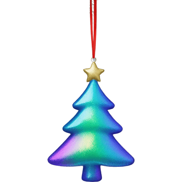 Iridescent Christmas tree ornament emoji