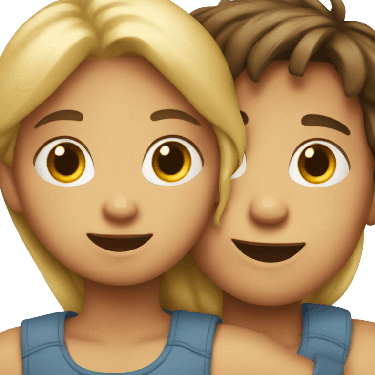 girl and boy hugging emoji