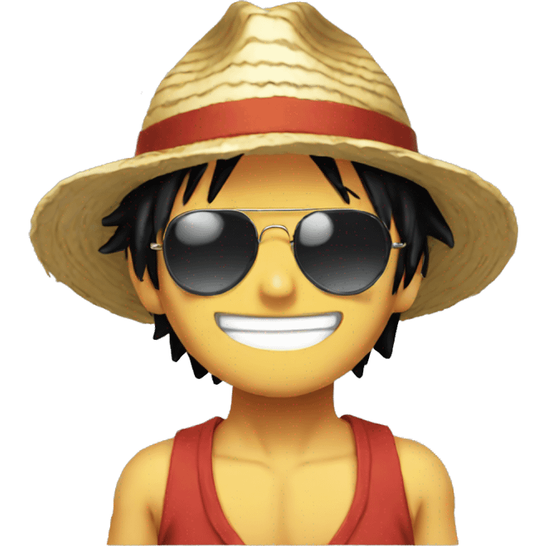 Luffy with sunglasses emoji