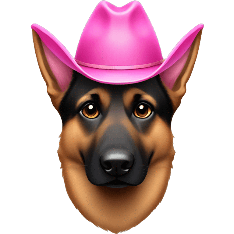 Dark German shepherd pink cowboy hat emoji