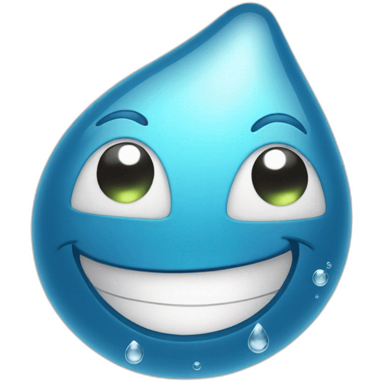 happy water drop emoji