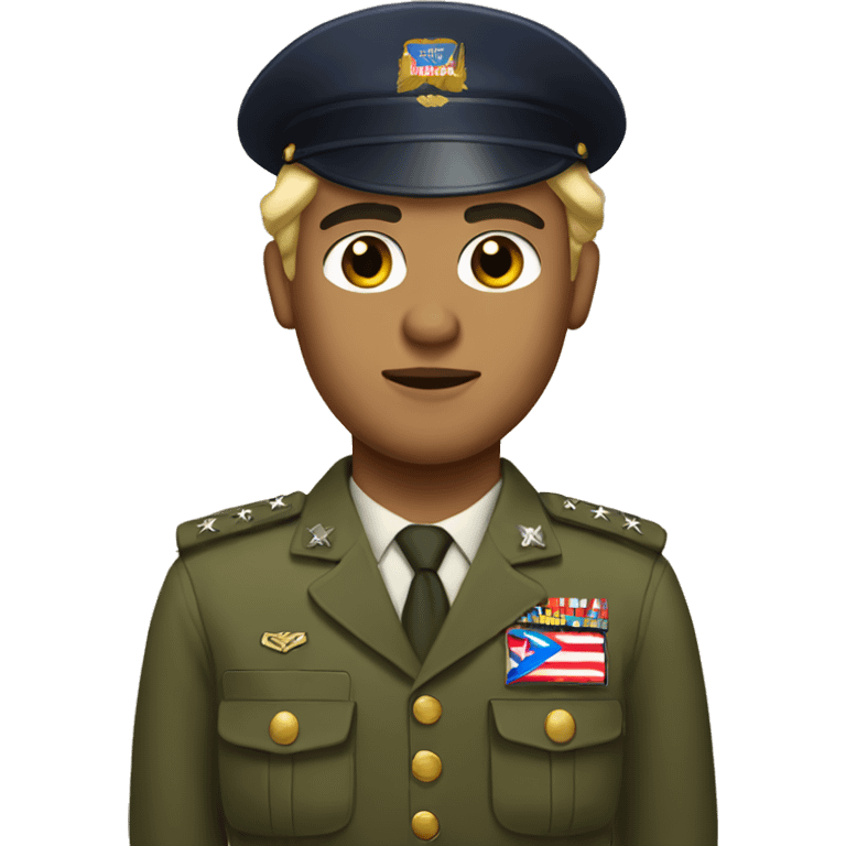 Puerto Rican military man with blonde hair and makeup  emoji