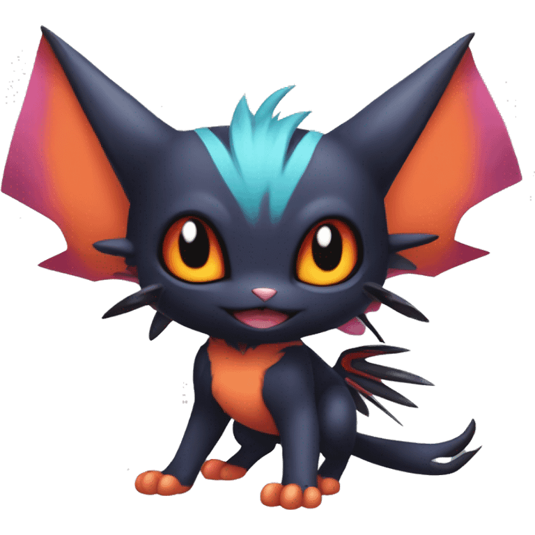 Cool Cute Edgy Chibi Noibat-Litten-Pokémon-Fakémon-hybrid emoji