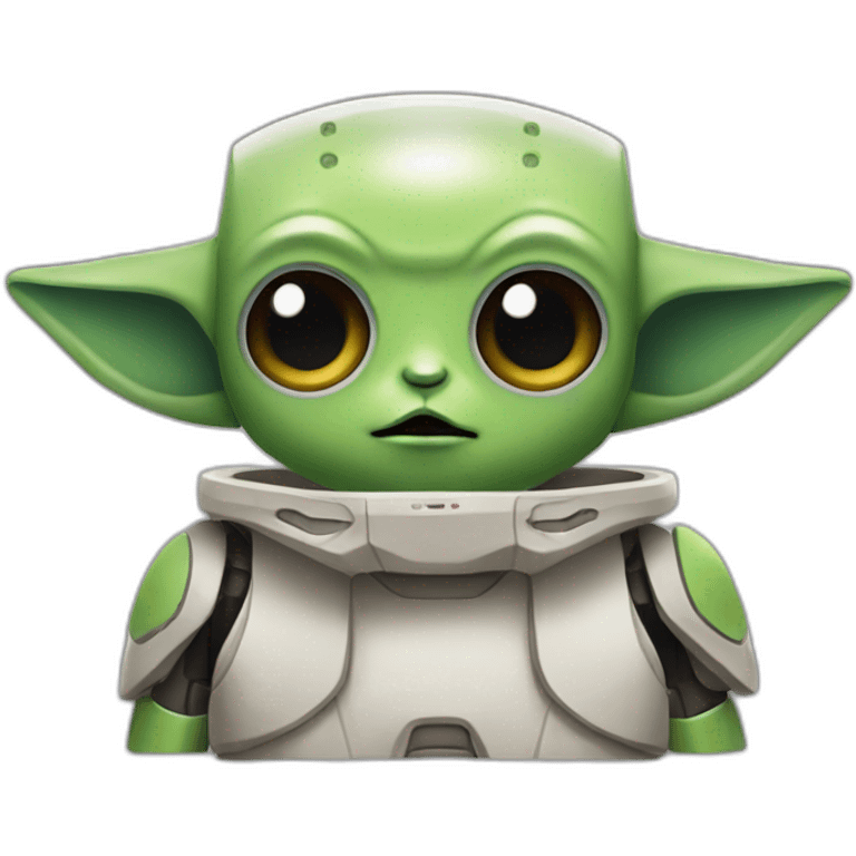 cute robot with yoda ears emoji