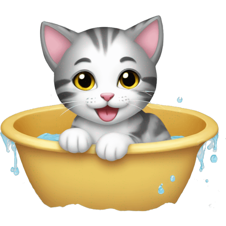 kitten bathing emoji