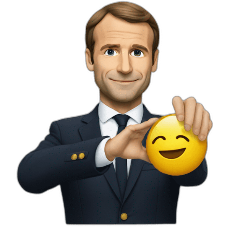 Macron qui fait un doigt d’honneur emoji