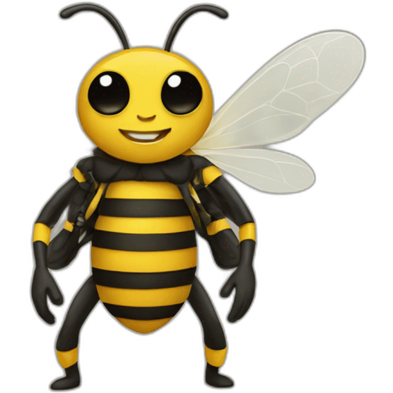 A bee wearing trousers emoji