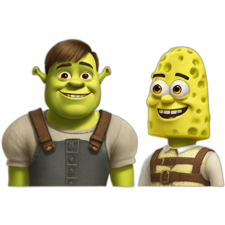 Shrek and Spongebob mix emoji