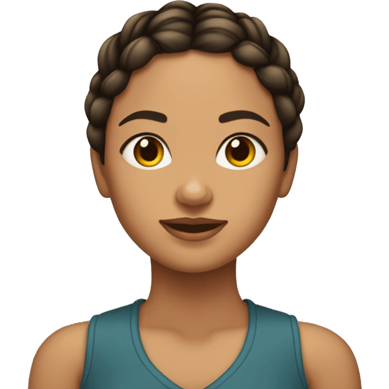 Mujer morena con trenzas  emoji