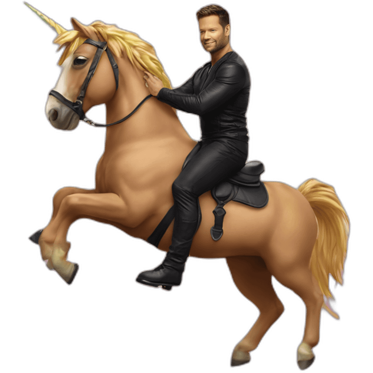 Ricky-Martin-Rides-RainbowUnicorn emoji