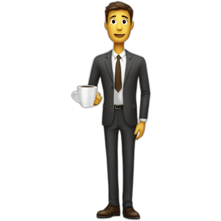 office employee staying tall with coffee emoji