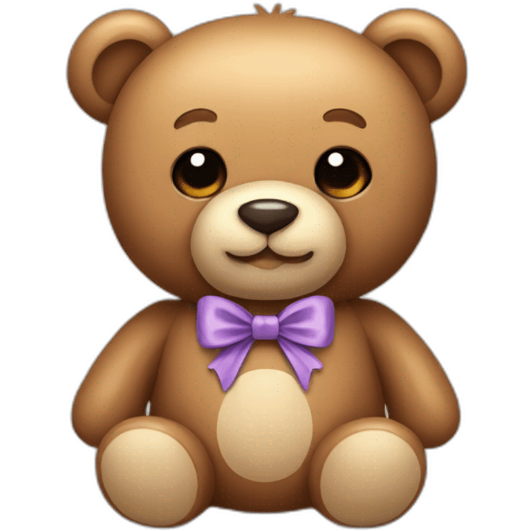 Teddy bear with a bow emoji