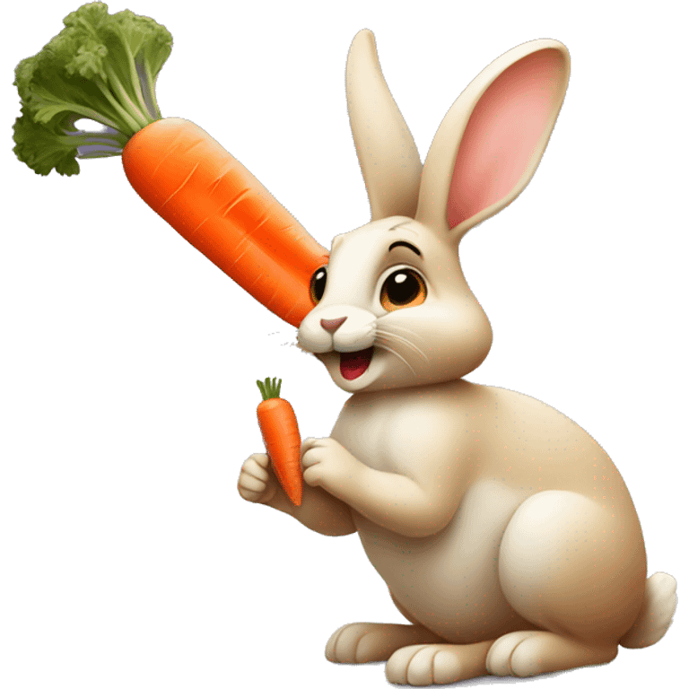 Rabbit nibbling carrot emoji