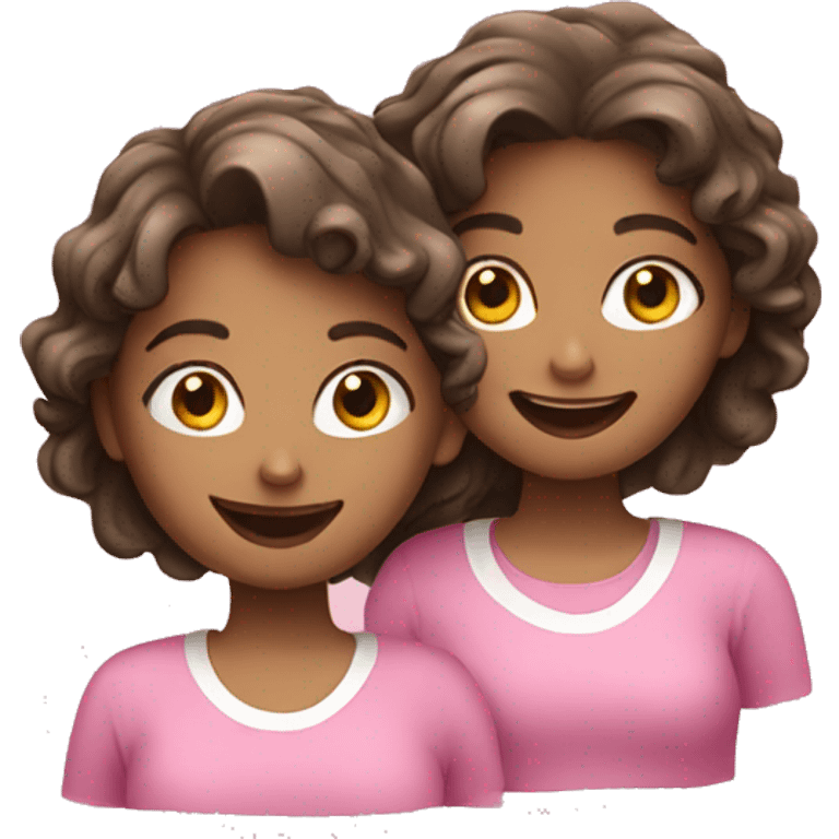 girls in pink smiling together emoji