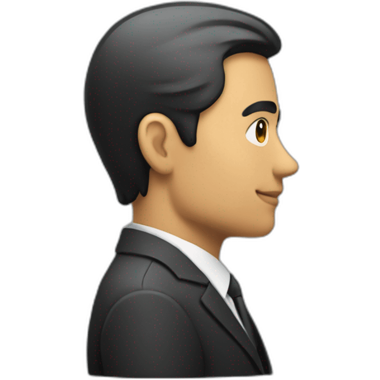 man in suit looking to the right (side view) emoji