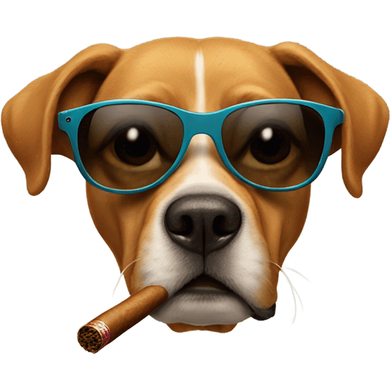 Dog with sunglasses and a cigar  emoji