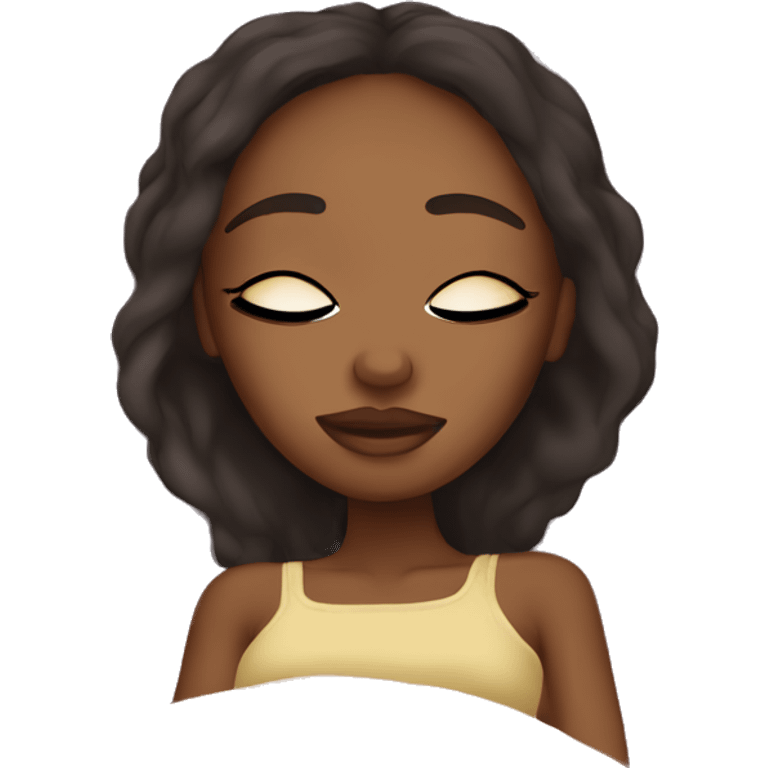 Pretty model Somali girl sleeping in bed emoji