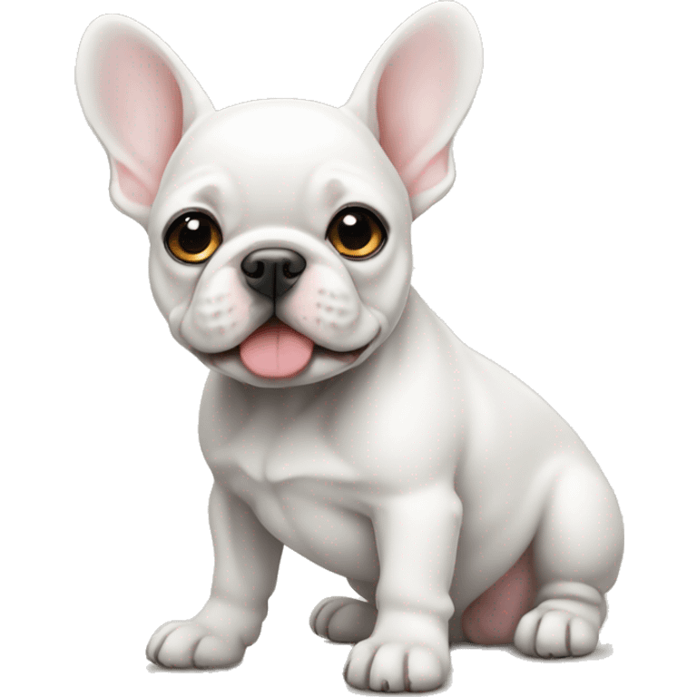 White Frenchie puppy emoji