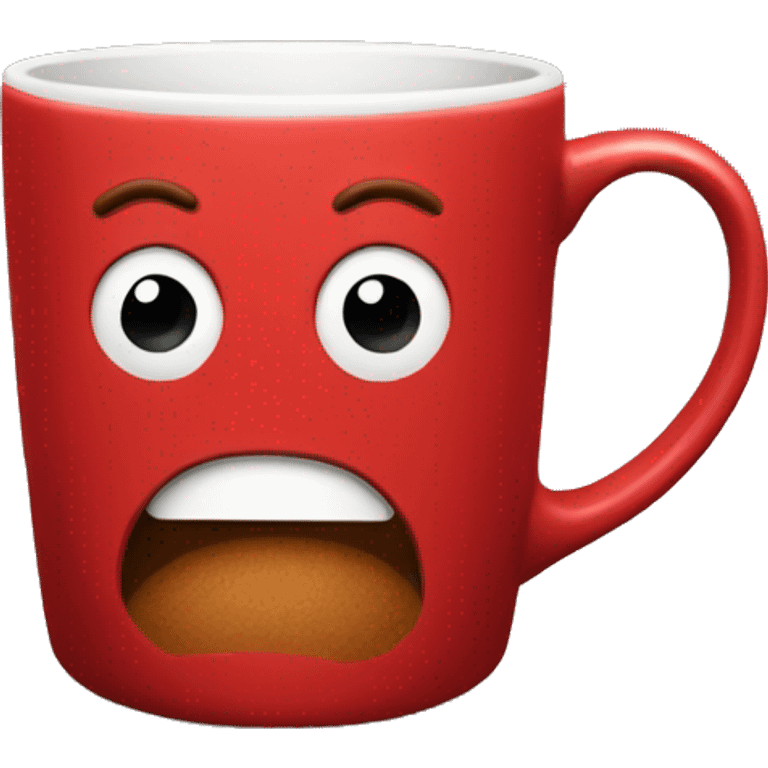 Red mug filled with coffee emoji