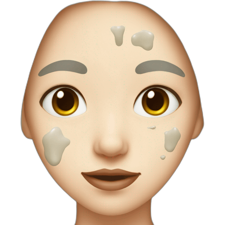 female face with large irregular milk stains emoji