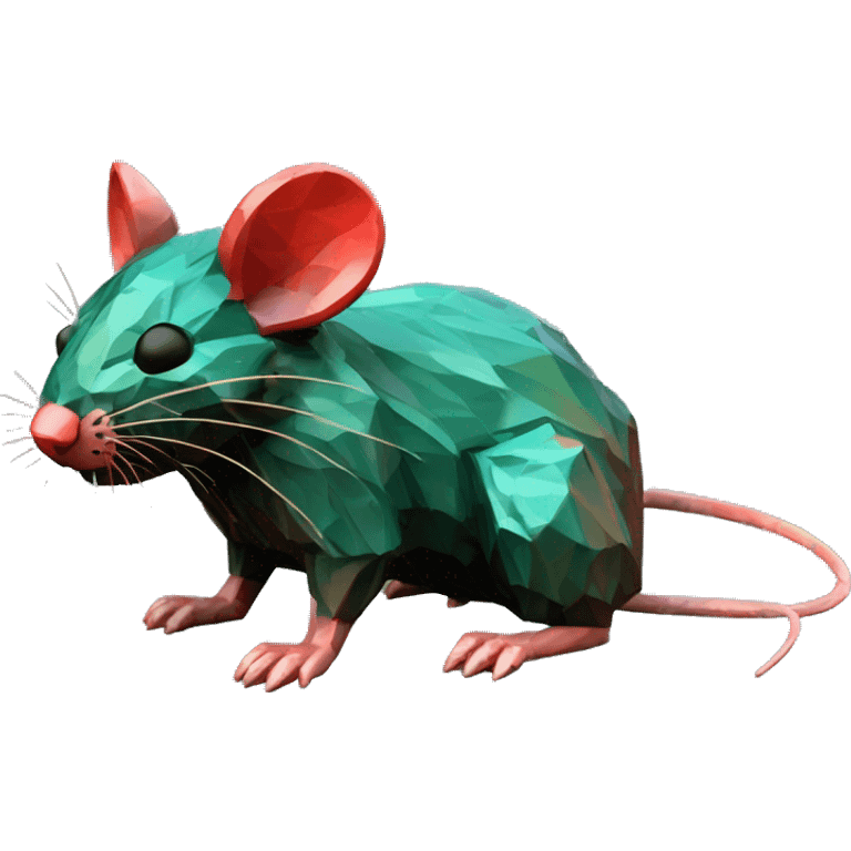 Black red gold green cyan rusty grunge effect scratched patina rat mouse puppy scorpion tail stinger pixel 3d render low poly emoji