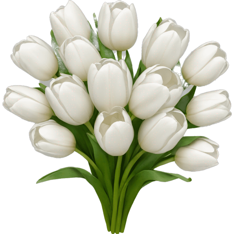 white tulip bouquet  emoji