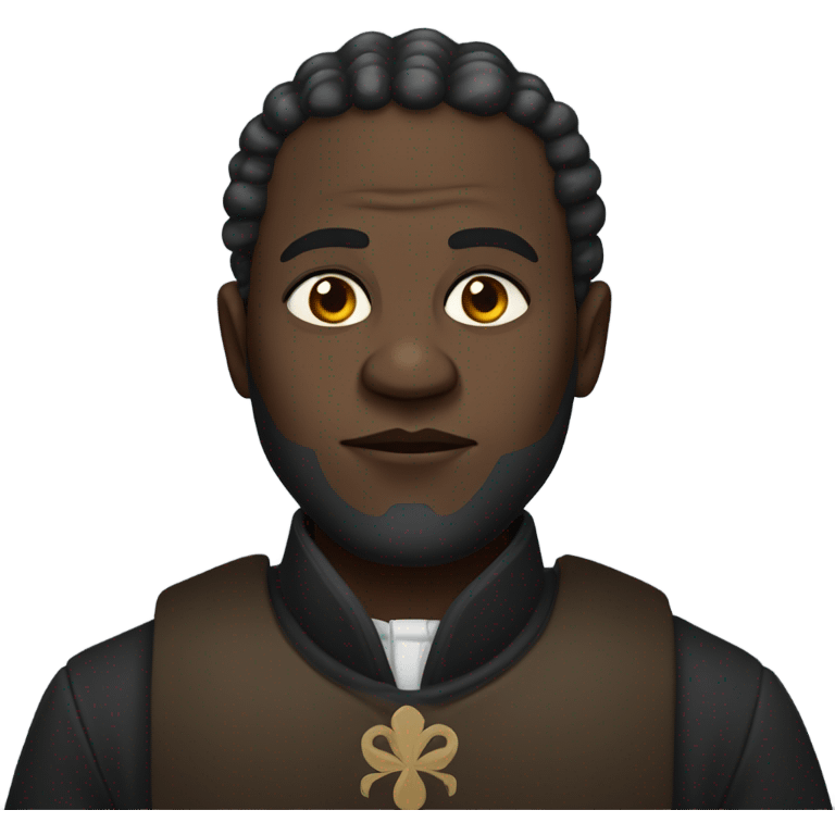 Black man with angry face wearing Georgian Chokha emoji